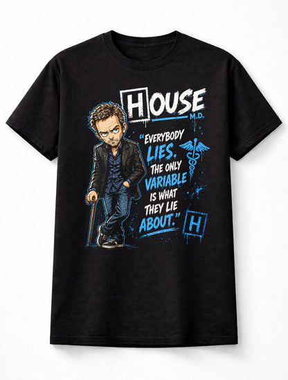 House MD Dr Gregory House Graphic Tee Medical Drama Shirt Unisex Adults & Kids T-Shirt