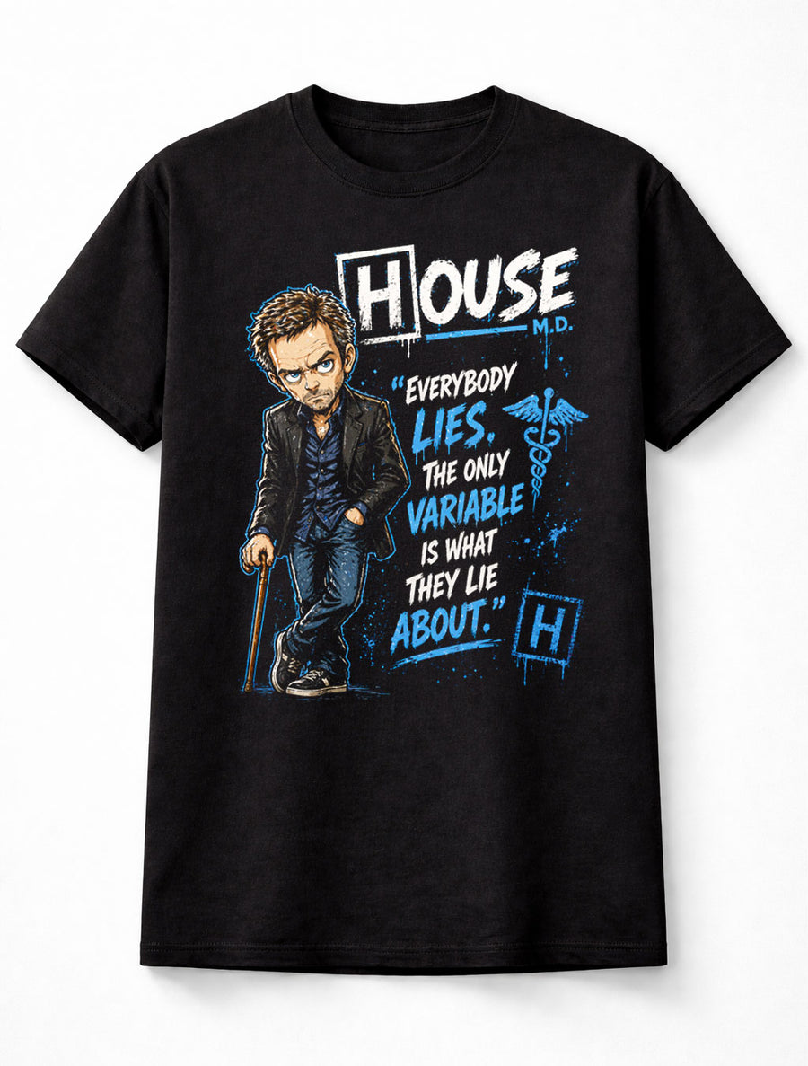House MD Dr Gregory House Graphic Tee Medical Drama Shirt Unisex Adults & Kids T-Shirt