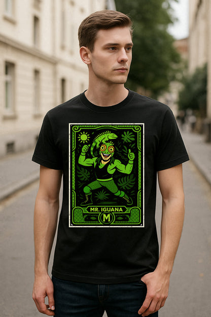 Mr. Iguana Retro Lucha Libre Unisex T-Shirt Mexican Wrestling Tee