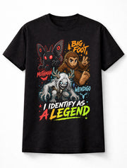 Bigfoot Mothman Wendigo Cryptid I Identify As A Legend Graphic Unisex T-Shirt