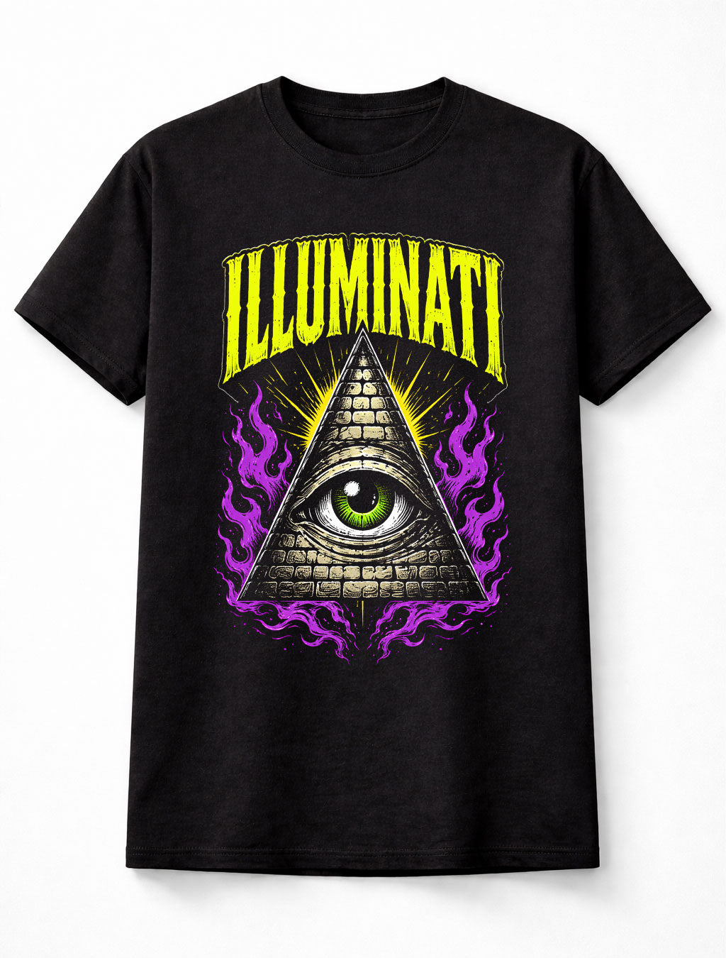 Illuminati All Seeing Eye Pyramid Occult Symbol Graphic Unisex T-Shirt