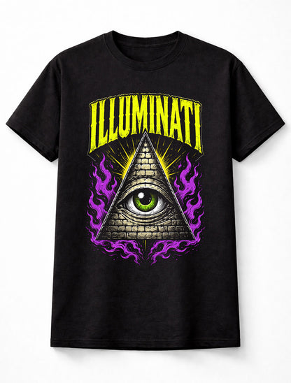 Illuminati All Seeing Eye Pyramid Occult Symbol Graphic Unisex T-Shirt