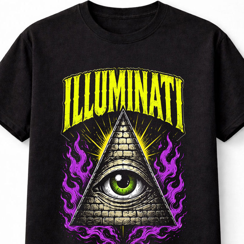 Illuminati All Seeing Eye Pyramid Occult Symbol Graphic Unisex T-Shirt