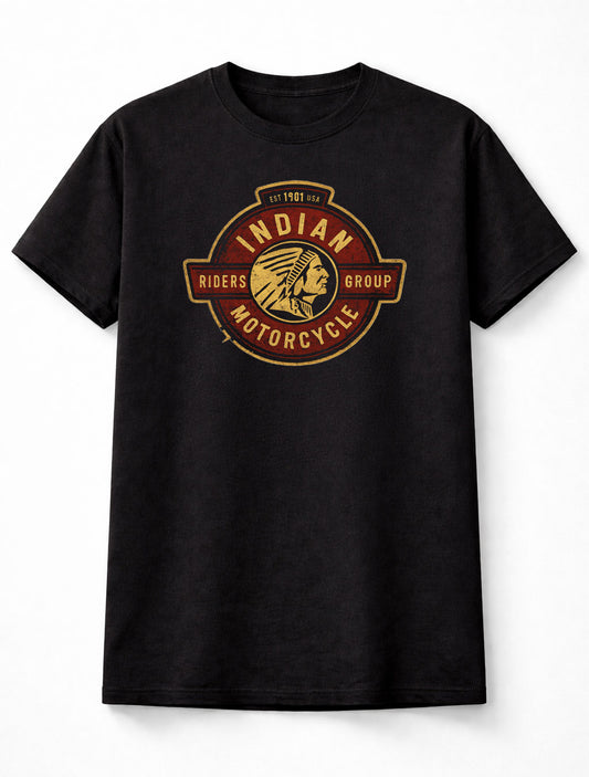 Indian Motorcycle Riders Group Vintage Logo Graphic T-Shirt Est 1901 Classic Biker Heritage Motorbike Fan Tee Unisex Shirt for Adults & Kids