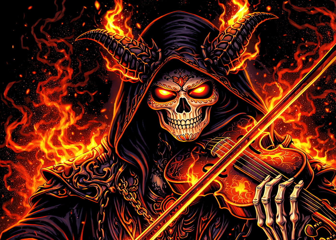 Infernal Jester Skeleton T Shirt Gothic Demon Playing Cards Dark Art Unisex Tee