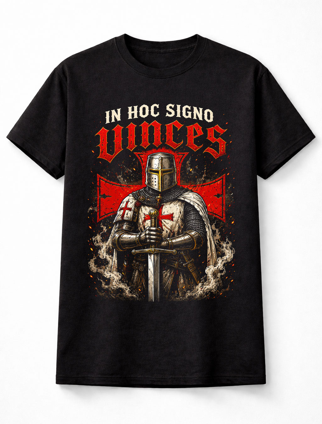 Knights Templar Crusader Medieval Cross Warrior Gothic Unisex T-Shirt