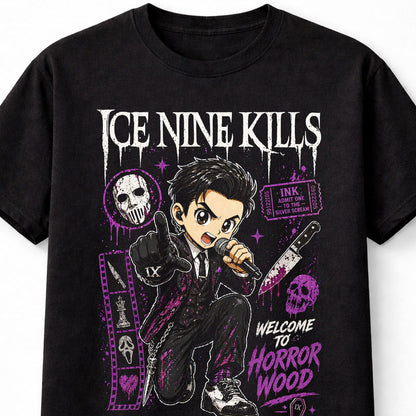 Ice Nine Kills INK Horror Metalcore Band Graphic T-Shirt Welcome To Horrorwood Silver Scream Music Fan Tee Adult & Kids Unisex T-Shirt