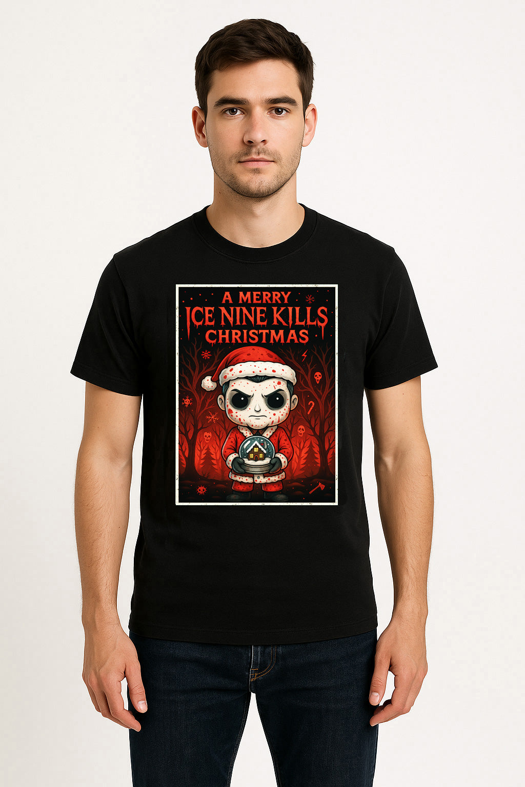 Ice Nine Kills Merry Christmas Cartoon X-Mas Unisex T-Shirt Adults & Kids