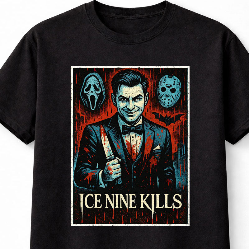 Ice Nine Kills T-Shirt Horror Punk Slasher Art Unisex Black Graphic Tee