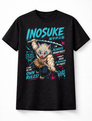 Inosuke Hashibira Demon Slayer Kimetsu no Yaiba Anime Fight Adults & Kids Unisex T-Shirt
