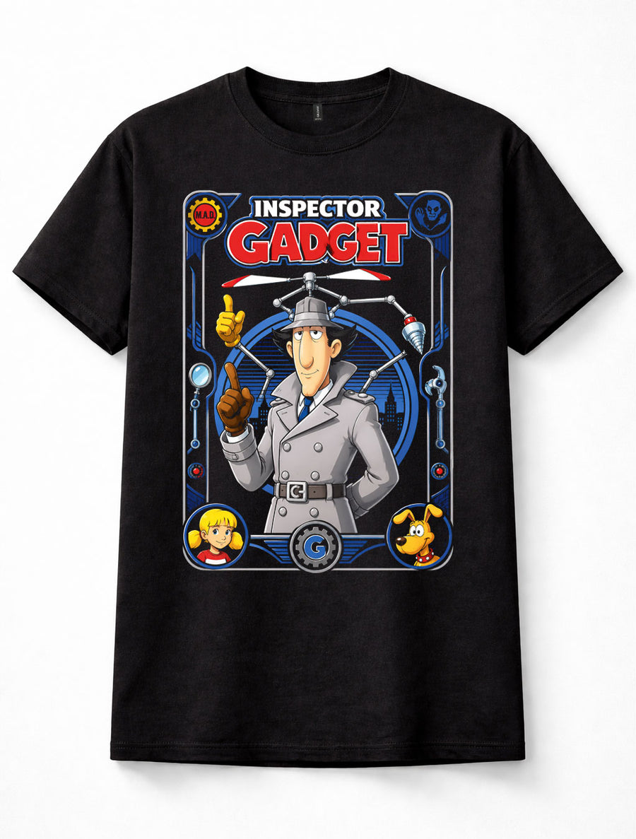 Inspector Gadget Penny Brain Dr Claw MAD Cartoon Retro Black Graphic Unisex T-Shirt