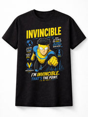 Invincible T-Shirt Mark Grayson Superhero Comic Graphic Tee Amazon Series Hero Quote Shirt Action Cartoon Character Apparel Flying Hero Adults & Kids Unisex T-Shirt