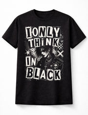 I Only Think In Black Gothic Punk Alternative Graphic Unisex T-Shirt