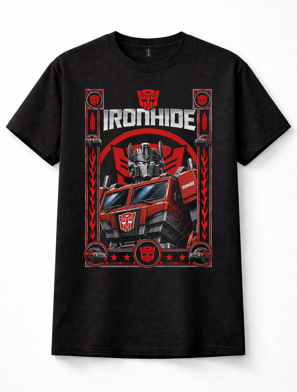 Transformers Ironhide Autobot Robot Cybertron Retro Black Graphic Unisex T-Shirt