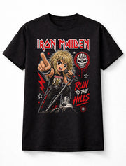 Iron Maiden Run To The Hills Eddie Heavy Metal Band Graphic T-Shirt Classic Rock Music Fan Tour Tee Adult & Kids Unisex T-Shirt