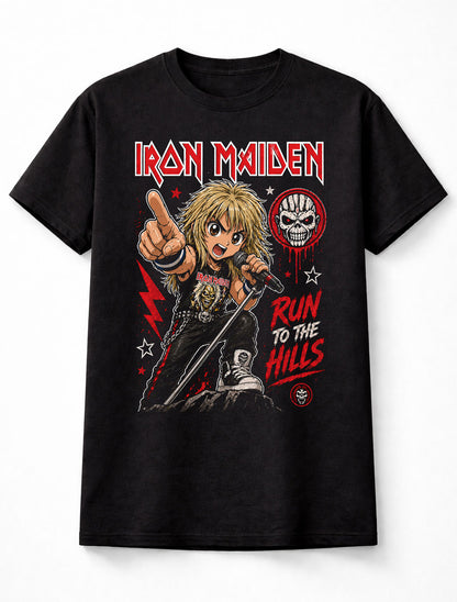 Iron Maiden Run To The Hills Eddie Heavy Metal Band Graphic T-Shirt Classic Rock Music Fan Tour Tee Adult & Kids Unisex T-Shirt