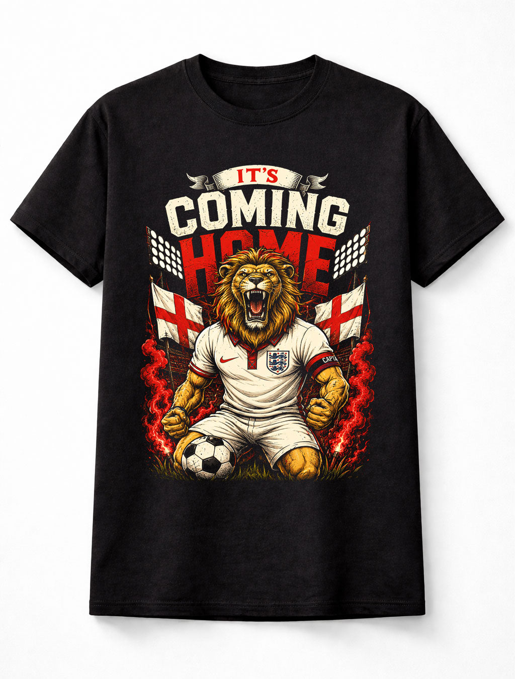 England Football It's Coming Home Lion Fan Graphic Unisex T-Shirt
