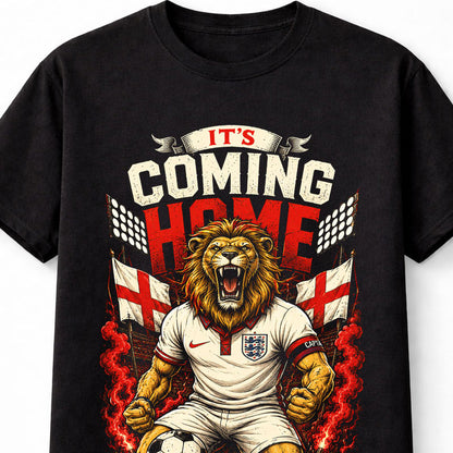 England Football It's Coming Home Lion Fan Graphic Unisex T-Shirt