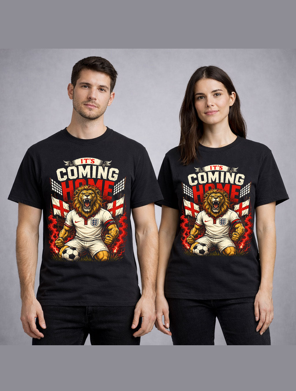 England Football It's Coming Home Lion Fan Graphic Unisex T-Shirt