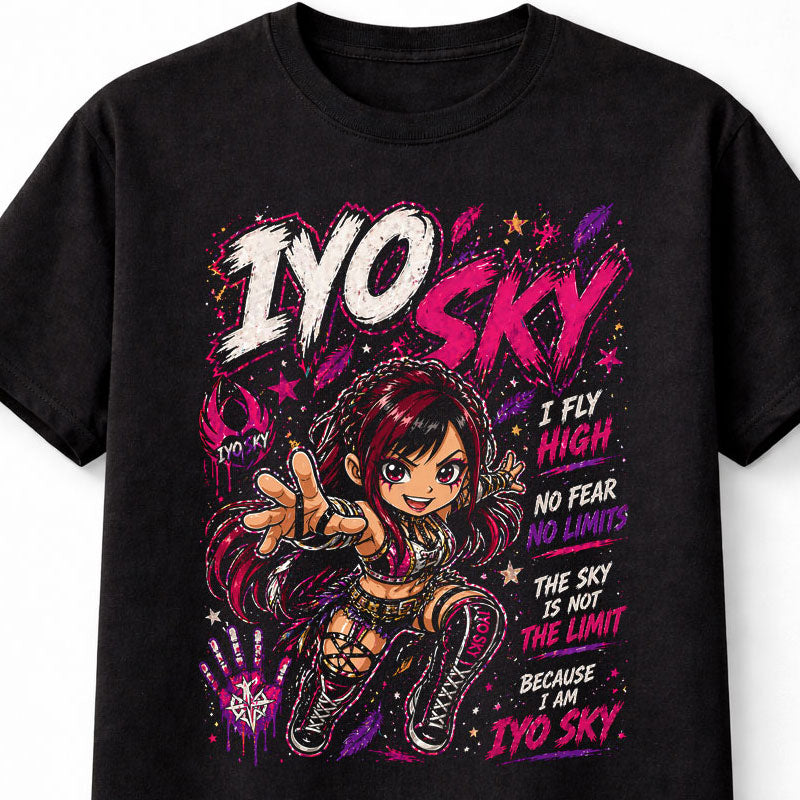 Iyo Sky High Flying Wrestling T-Shirt – Aerial Star Fan Tee Adults & Kids Unisex T-Shirt