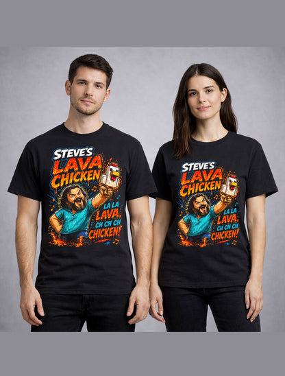Minecraft Steve Lava Chicken Jack Black Movie Gamer Unisex T-Shirt