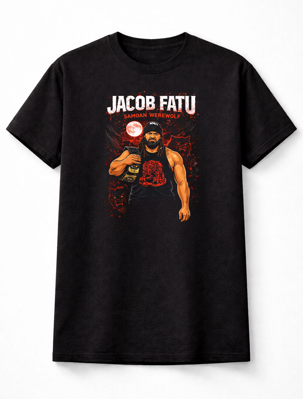 Jacob Fatu Samoan Werewolf Graphic T Shirt Wrestling Tribal Tee WWE Adults & Kids Unisex T-Shirt