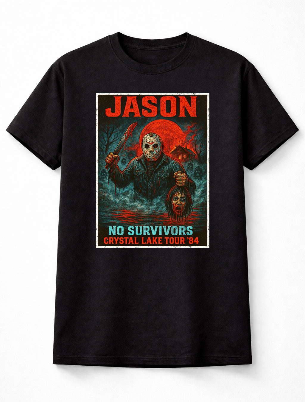 Friday the 13th Jason Voorhees Crystal Lake Slasher Horror Movie Icon Adults & Kids Unisex T-Shirt