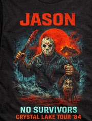Jason Voorhees No Survivors Crystal Lake Tour 84 Friday the 13th Horror Adults Unisex T-Shirt