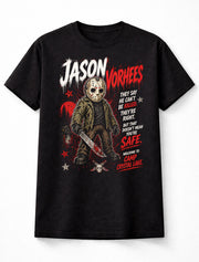 Jason Voorhees Friday the 13th Horror Movie Killer Graphic Tee Slasher Villain Shirt Unisex Adults & Kids T-Shirt