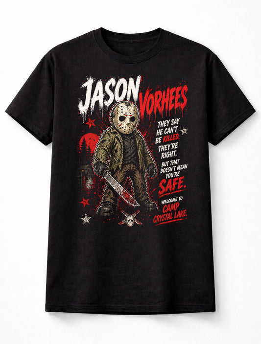 Jason Voorhees Friday the 13th Horror Movie Killer Graphic Tee Slasher Villain Shirt Unisex Adults & Kids T-Shirt