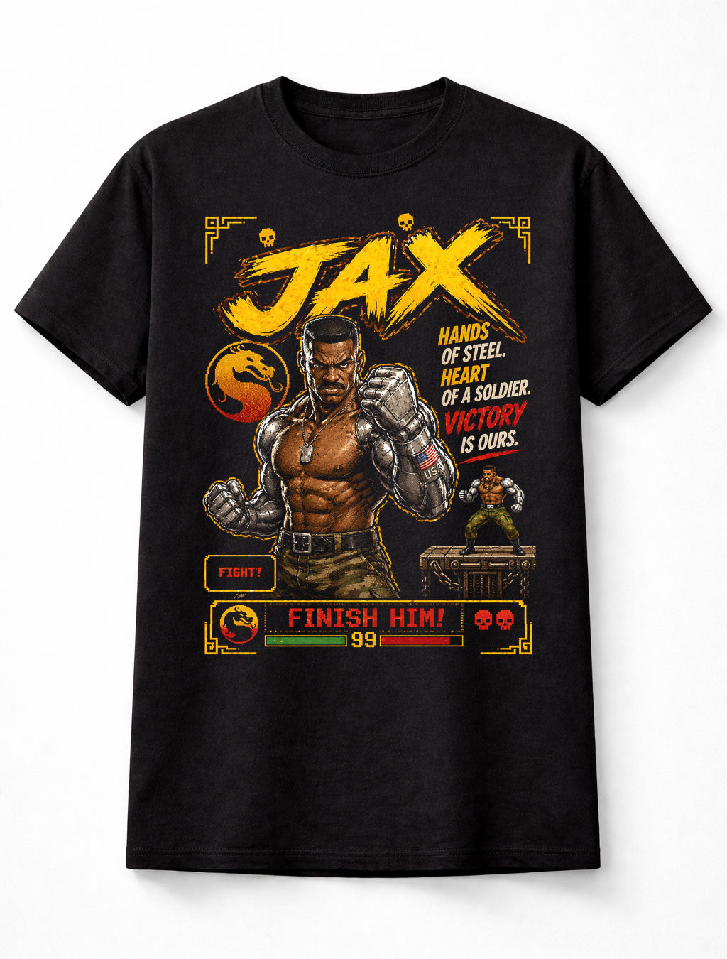 Mortal Kombat Jax Briggs Retro Arcade Fighting Game Unisex T-Shirt