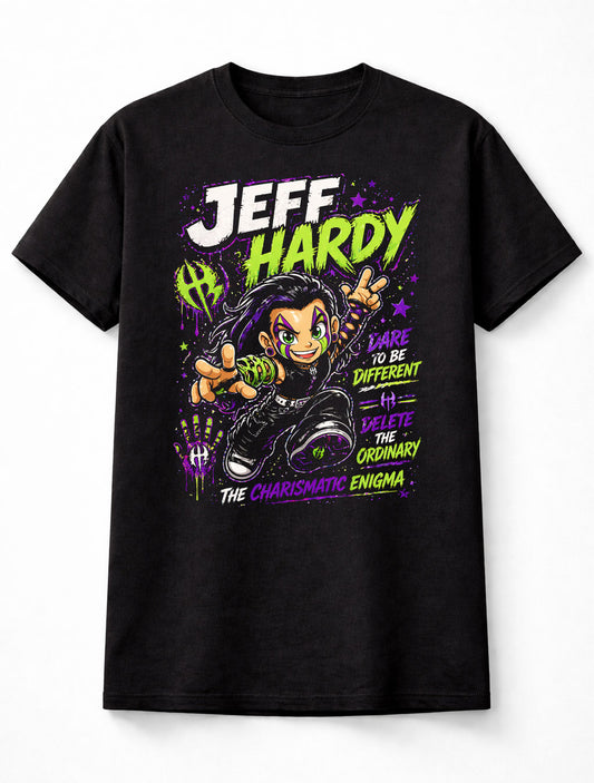 Jeff Hardy Charismatic Enigma Wrestling T-Shirt – Dare To Be Different Fan Tee Adults & Kids Unisex T-Shirt