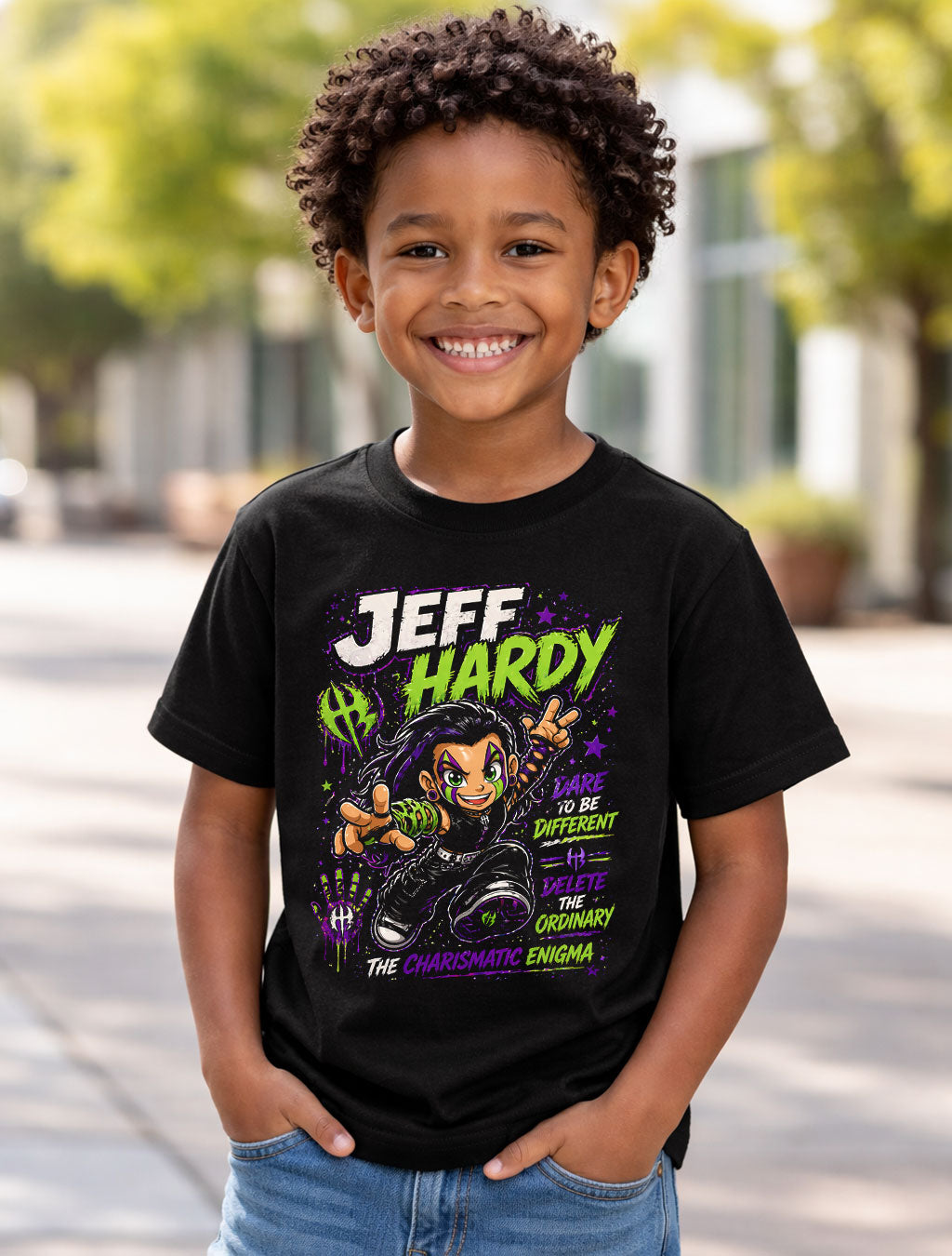 Jeff Hardy Charismatic Enigma Wrestling T-Shirt – Dare To Be Different Fan Tee Adults & Kids Unisex T-Shirt