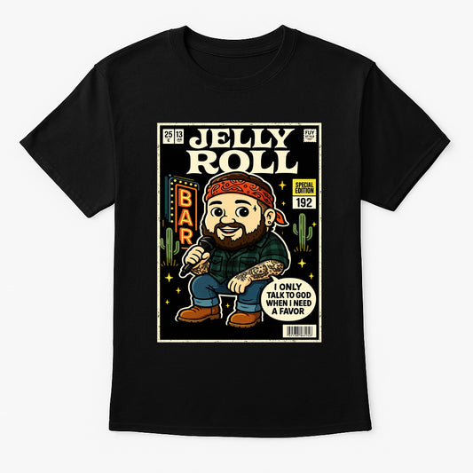 Jelly Roll I Only Talk to God Country Rock Funko Pop Style Unisex T-Shirt