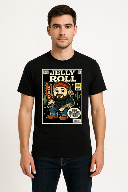 Jelly Roll I Only Talk to God Country Rock Funko Pop Style Unisex T-Shirt