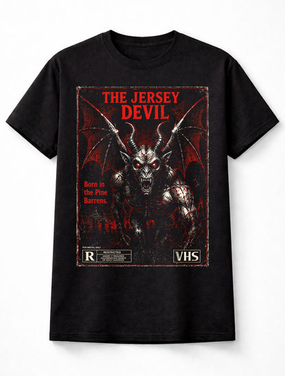 Jersey Devil VHS Horror Cryptid Monster Black Unisex T-Shirt