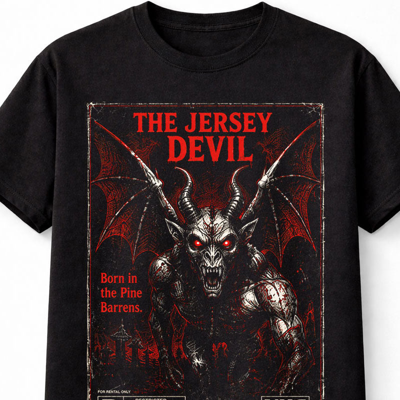 Jersey Devil VHS Horror Cryptid Monster Black Unisex T-Shirt