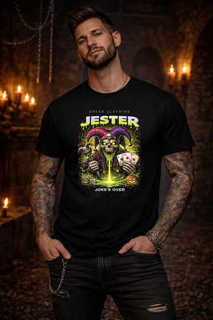 Jester Skull Unisex Toxic Gothic Horror Graphic T-Shirt Dark Joker Death Tee