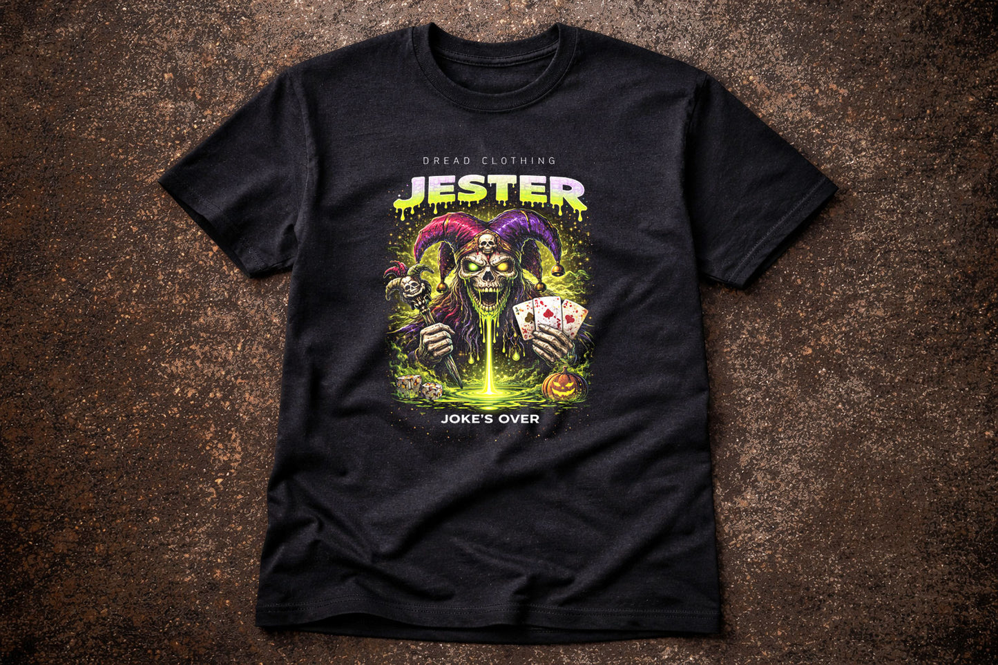 Jester Skull Unisex Toxic Gothic Horror Graphic T-Shirt Dark Joker Death Tee