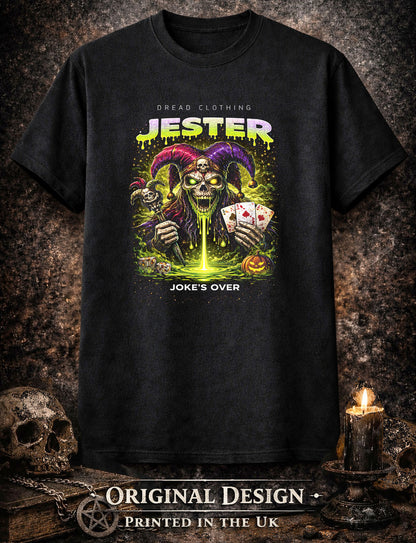 Jester Skull Unisex Toxic Gothic Horror Graphic T-Shirt Dark Joker Death Tee