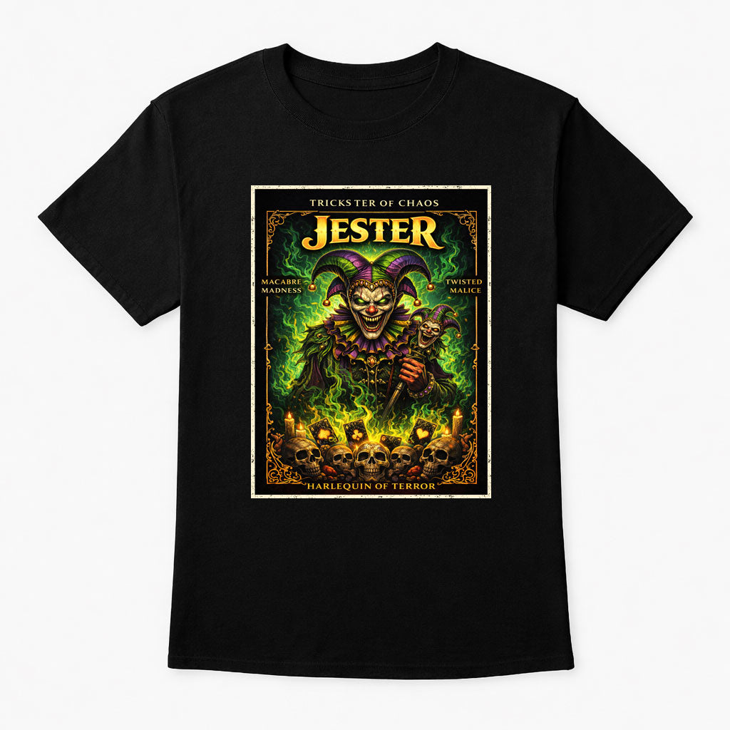 Evil Jester Unisex T-Shirt Gothic Horror Harlequin Dark Art Tee