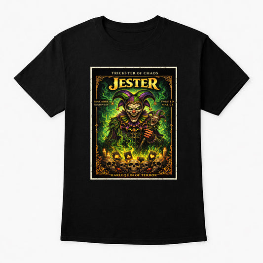 Evil Jester Unisex T-Shirt Gothic Horror Harlequin Dark Art Tee