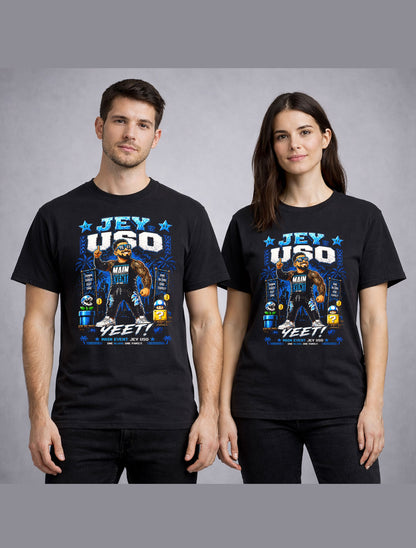 Jey Uso Yeet Wrestling T-Shirt – Main Event Pixel Mario Nintendo Fan Tee Adults & Kids Unisex T-Shirt