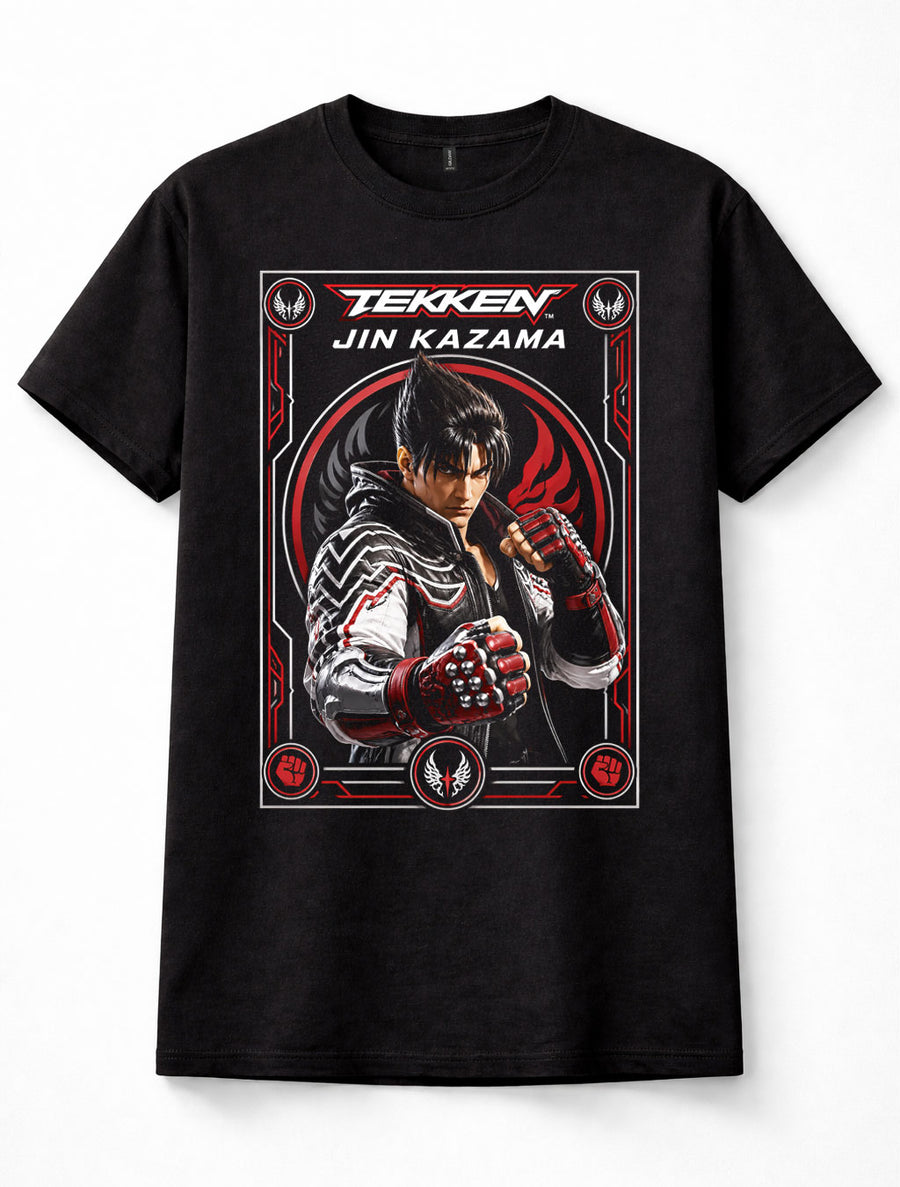 Tekken Jin Kazama Mishima Karate Fighter Arcade Game Black Unisex T-Shirt