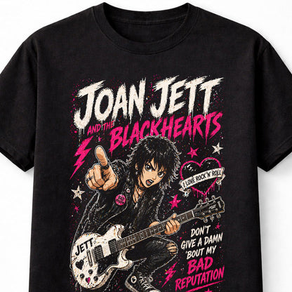 Joan Jett And The Blackhearts I Love Rock N Roll Bad Reputation Graphic T-Shirt Classic Rock Music Fan Punk Adult & Kids Unisex T-Shirt