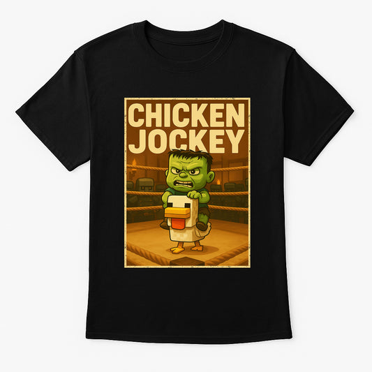 Minecraft Chicken Jockey Showdown Unisex T-Shirt – Funny Epic Mob Battle Gamer Tee