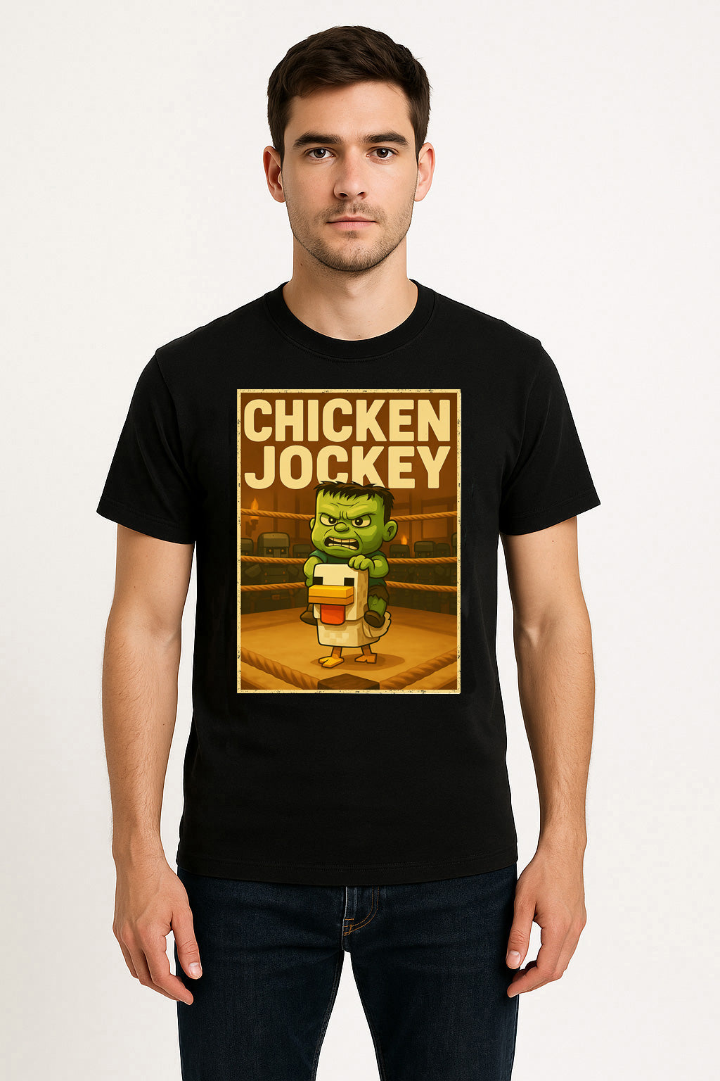 Minecraft Chicken Jockey Baby Zombie Riding Chicken Gaming Meme Adults & Kids Unisex T-Shirt
