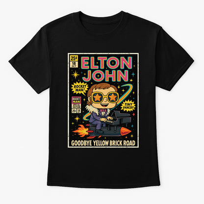Elton John Goodbye Yellow Brick Road Pop Rock Funko Pop Style Unisex T-Shirt