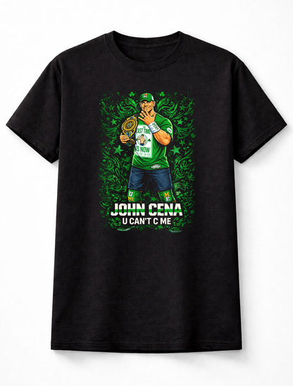 John Cena U Can’t C Me T-Shirt Green Champ Wrestling Graphic Tee WWE Adults & Kids Unisex T-Shirt