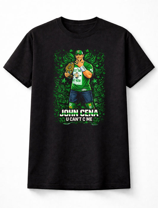 John Cena U Can’t C Me T-Shirt Green Champ Wrestling Graphic Tee WWE Adults & Kids Unisex T-Shirt